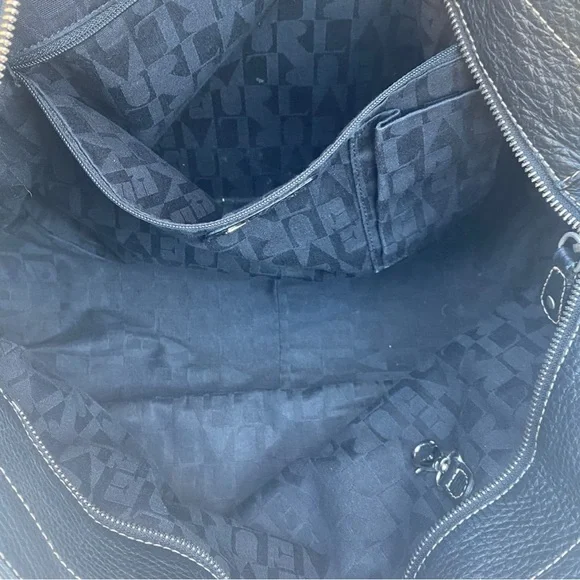 FURLA Black Pebbled Leather Hobo Handbag Purse Bag - Picture 15 of 16